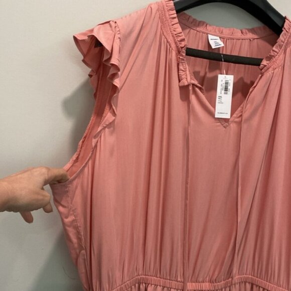 OLD NAVY Waist-Defined Crinkle-Chiffon Ruffle-Sleeve Dress  XXL tall - Picture 4 of 14